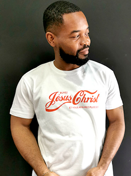 produit-popup-img-T-shirt Blanc «Buvez Jésus-Christ et vous n'aurez plus soif»
